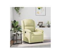 Fauteuil echt leer crème