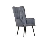 Fauteuil echt leer grijs
