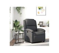 vidaXL Fauteuil relax gris cuir véritable