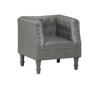 Vidaxl Chaise Cabriolet Gris Cuir Véritable Gris