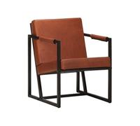 vidaXL Fauteuil Marron Cuir véritable
