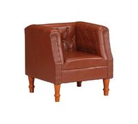 Fauteuil echt leer marron