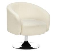 Fauteuil ""Edith"" en bouclette H73cm blanc - Atmosphera createur d'interieur