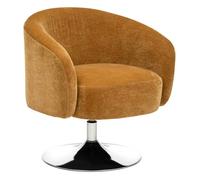 Atmosphera Fauteuil Edith en métal et pin H73 cm Jaune ocre