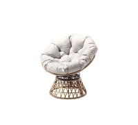 Fauteuil Rotatif Effet Rotin Avec Coussin Papasan Marron