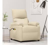 vidaXL Fauteuil de massage inclinable électrique Crème Tissu