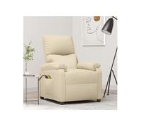 vidaXL Fauteuil de massage inclinable électrique Crème Tissu