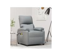 Vidaxl Fauteuil De Massage Inclinable Électrique Gris Clair Tissu Gris