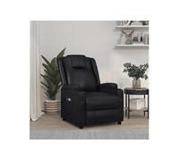 Fauteuil électrique de massage Noir Similicuir