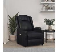 Fauteuil électrique de massage Noir Similicuir