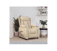 Fauteuil Electrique de Massage, Siège Inclinable avec Dossier et Repose-Pied, Fauteuil Releveur, Chaise de Relaxation Salon Maison Intérieur, Crème