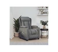 vidaXL Fauteuil Électrique de Massage, Siège Inclinable avec Dossier et Repose-Pied, Fauteuil Releveur, Chaise de Relaxation Salon Maison Intérieur, Gris Foncé Tissu 3098790 Gris G