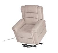Happy Garden Fauteuil électrique inclinable Bernie Taupe. Fauteuil de Salon Relax en Tissu Taupe avec Inclinaison électrique et Repose-Pieds.