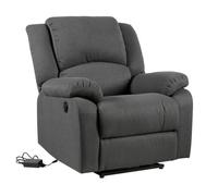 Happy Garden Fauteuil électrique inclinable Cloud Gris Anthracite. Fauteuil de Salon Relax en Tissu Gris Anthracite avec Inclinaison électrique et Repose-Pieds.