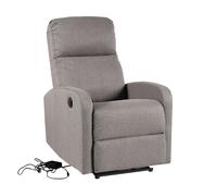 Happy Garden Fauteuil électrique inclinable Relax Gris. Fauteuil de Salon Relax en Tissu Gris avec Inclinaison électrique et Repose-Pieds.