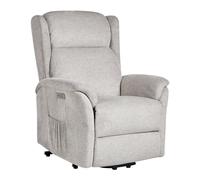 Fauteuil Electrique Moderne en Tissu Siège Inclinable Relaxation Vert Clair Eleg