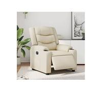 vidaXL Fauteuil inclinable électrique – Similicuir, dossier et repose-pied réglables – Crème