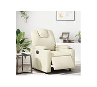 vidaXL Fauteuil inclinable électrique 3204417 – Similicuir crème, dossier et repose-pied réglables
