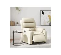 vidaXL Fauteuil inclinable électrique Similicuir crème avec dossier et accoudoirs