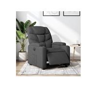 Fauteuil électrique réglable tissu gris foncé