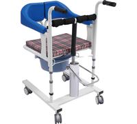 Fauteuil élévateur hydraulique pour patients, réglable en hauteur, design d'ouverture à 180°, avec siège de toilette portable, BLANC