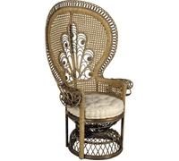 Fauteuil Emmanuelle en rotin teinté marron - Style ethnique - 1 place - 82x70x140cm