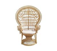 Fauteuil Emmanuelle H.147 cm en rotin tressé - Peacock