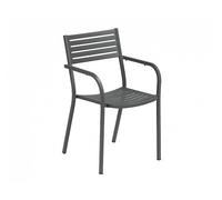 Fauteuil Empilable Acier Laqué Signe Couleur Fer Antique Emu Extérieur