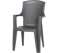 Fauteuil Empilable Eden Anthracite Jardin Siège Mobilier De Jardin Confortable