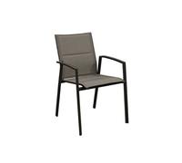 Fauteuil empilable - PALMA - Aluminium époxy graphite - Toile TPEP padded chevron
