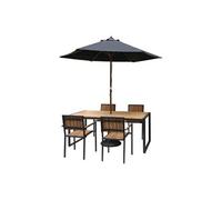 Fauteuil en Acier & Bois d'Acacia - x 4 -