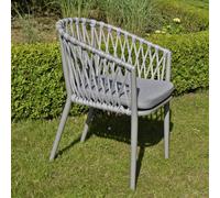 Fauteuil en aluminium et corde gris clair, lula