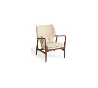 Fauteuil en bois de frêne crème Peggy