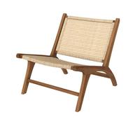 Fauteuil en bois de teck et tressage vannerie en rotin - Kilka - Maison Pavane