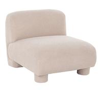 Fauteuil en Bouclé 1 Place sans Accoudoirs Modulaire Profil Bas Beige Mjalbi