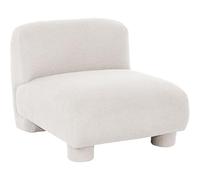 Fauteuil en Bouclé 1 Place sans Accoudoirs Modulaire Profil Bas Blanc Cassé Mjalbi