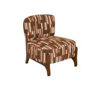 Atmosphera - Fauteuil en chenille avec pieds en bois effet noyer CALIX - Marron