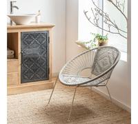 Fauteuil en corde de coton blanc