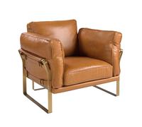Fauteuil En Cuir Camel Marron
