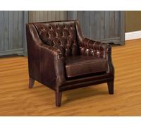 Fauteuil en cuir COLBERT - Marron