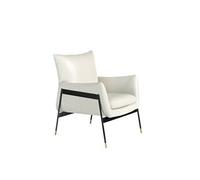 Fauteuil en cuir et pieds en acier noir 5042C, 67 x 75 x 87 cm. -