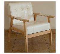 Fauteuil en cuir - Fauteuil mi-siècle avec touffetage à boutons pour salle à manger, chambre à coucher ou salle de réception - Assise confortable et élégante