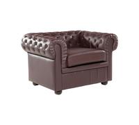 Beliani - Fauteuil de salon, Cuir véritable brun