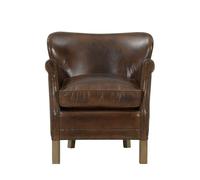Fauteuil en cuir pleine fleur noisette Neoturner