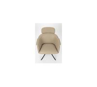 Fauteuil en cuir PU beige Frie