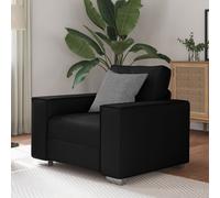 vidaXL Fauteuil canapé Noir 99 x 78 x 84 cm Cuir Artificiel, Salon Moderne, Fauteuil Cosy, élégant en Simili Cuir, Meuble Minimaliste, idéal pour l'intérieur.