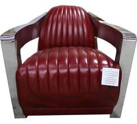 Fauteuil en cuir vintage rouge cuir véritable fauteuil rétro design fauteuil club aviateur meuble