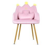 Fauteuil en Forme de Couronne avec Oreiller et Coussin Lombaire, siège Large rembourré en Velours, Tabouret Ergonomique pour Chambre à Coucher, Salon, Bureau, Pieds en métal antidérapants, Rose