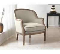 Fauteuil en lin ALIENOR - Crème