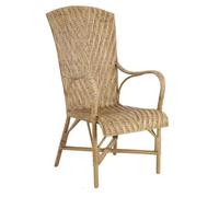 Fauteuil en manau et lame de rotin antique